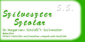 szilveszter sztolar business card